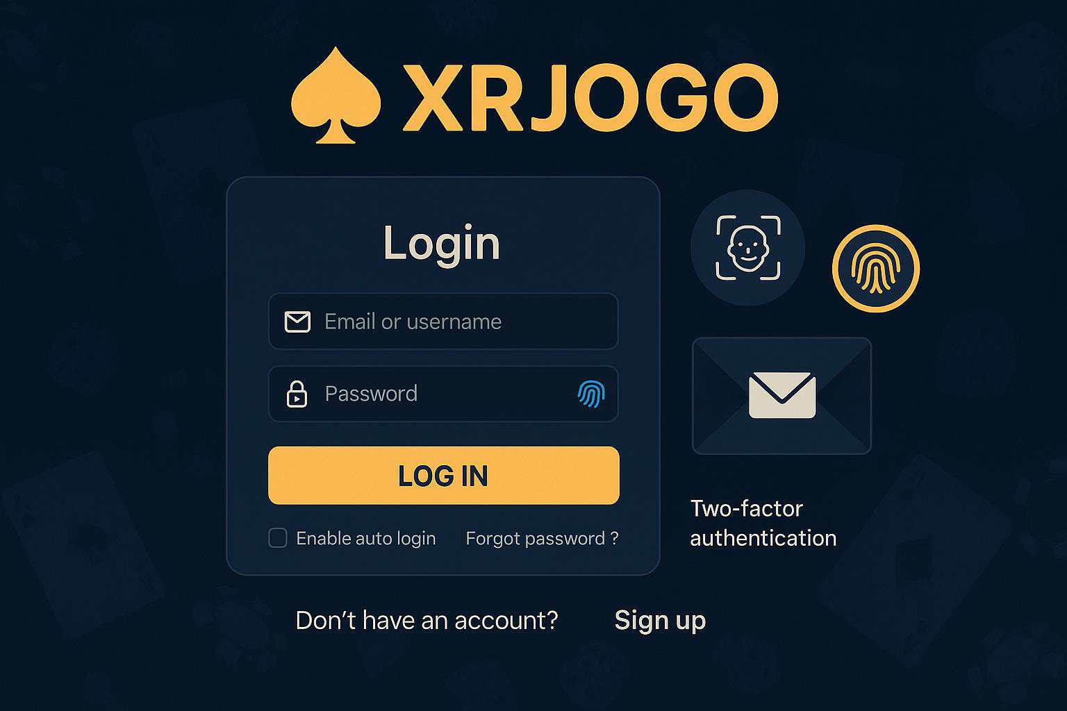 Criar uma nova Conta no plataforma XRJOGO  